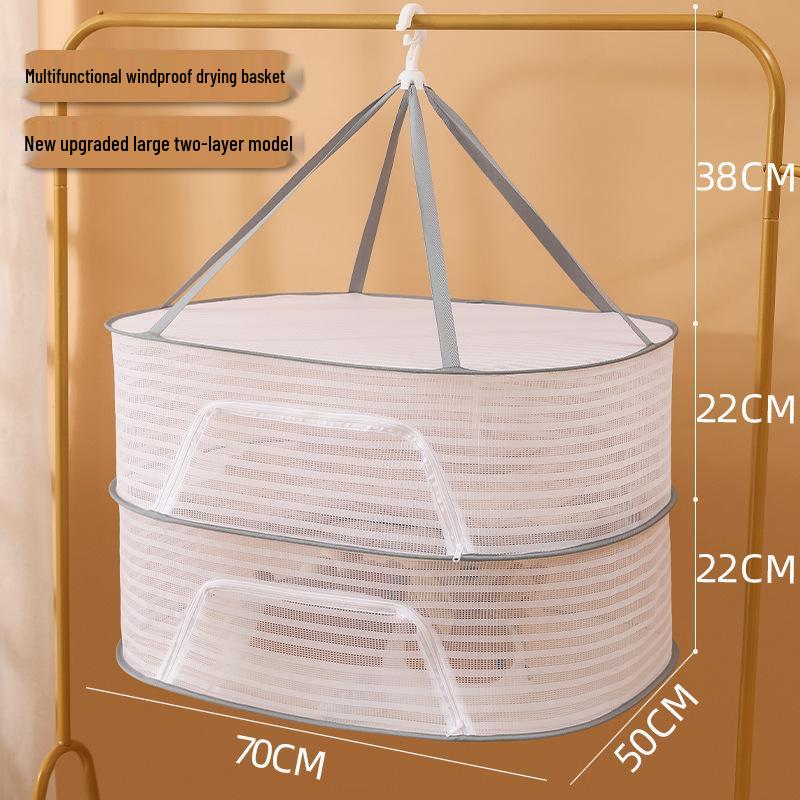 Foldable Multifunctional Air-Drying Net & Basket - Insect-Proof and Windproof for Clothes and Fish Fillets