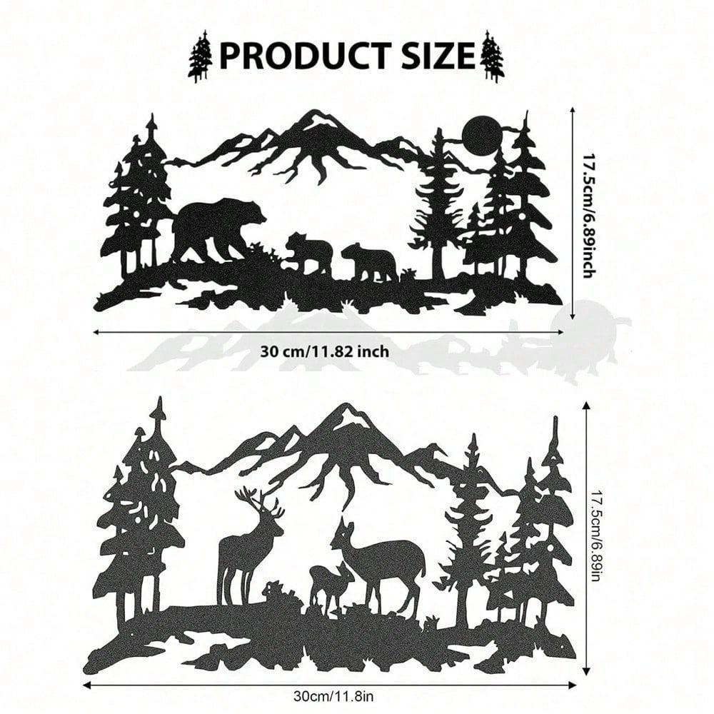 Winter Rentier Lasercut Metall Wandkunst, Exquisite Eisen Dekoration für Zuhause Holzhaus Jagd Urlaubsdekor, Rostfrei