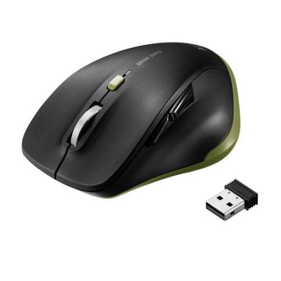 Sanwa Direct Bluetooth Wireless Blue Mouse, (Type-A), Quiet, Compact, 5-Button, Back/Forward Buttons, LED, Battery-Operated, Khaki, 400-MAWBT159BKK