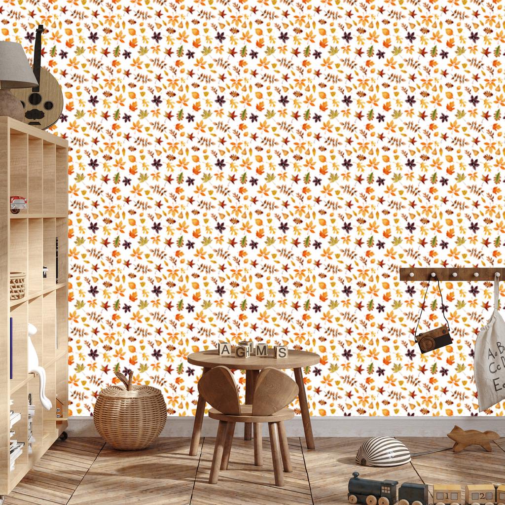 Autumn Wallpaper White, Cream and Gold for Living Room and Bedroom 50x1000