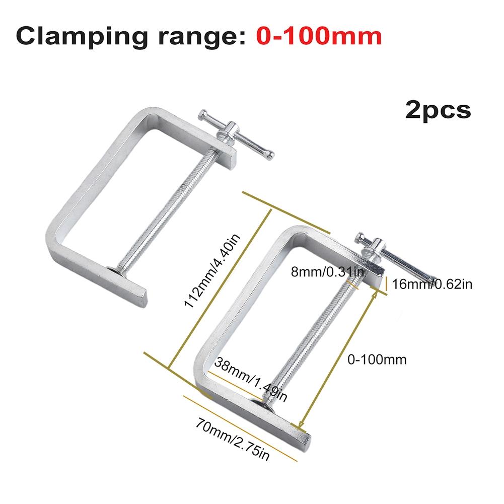 2pcs Clamps Alloy Steel Woodworking Attachments C-Clamp