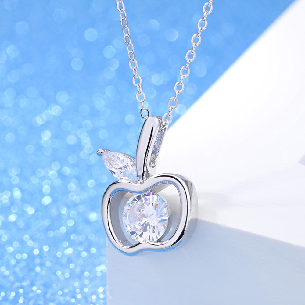 Women's Zirconia Christmas Apple Necklace Pendant – Lovely Princess Design