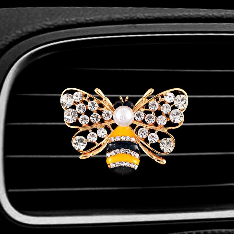 Bees Style car air freshener perfume bottle diffuser in the car auto Air conditioner outlet vent air Perfume clip золотой