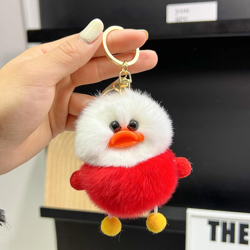 Plush Duckling Keychains Cute Cartoon Doll Keyring Soft Duck Key Chain Pendant For Women Girls Bag Car Trinket Gifts