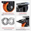 PVC Furniture Caster Wheels with Security Lock Swivel Plate Design 3/4/5in 1Pcs for Dresser Cabinet Moving Dolly