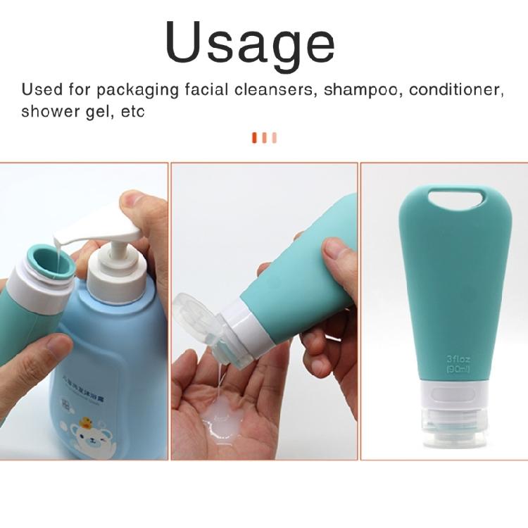 90ml Silikon-Reiseflasche für Toilettenartikel Auslaufsicher Nachfüllbar Ausdrückbar