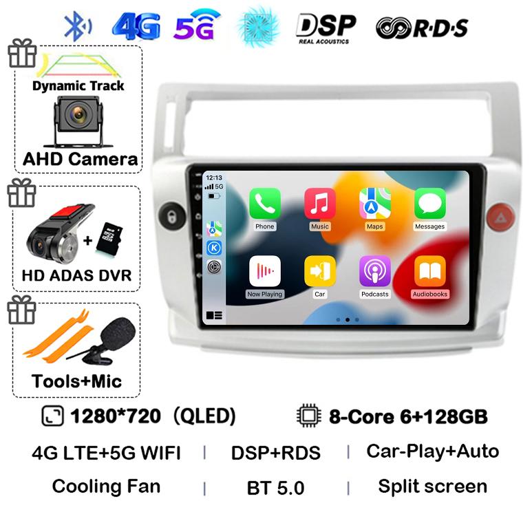 Android 14 Carplay Auto For Citroen C4 C-Triomphe Quatre 2004-2014 Car Radio Multimedia Video Player Head Unit Stereo 360 Camera