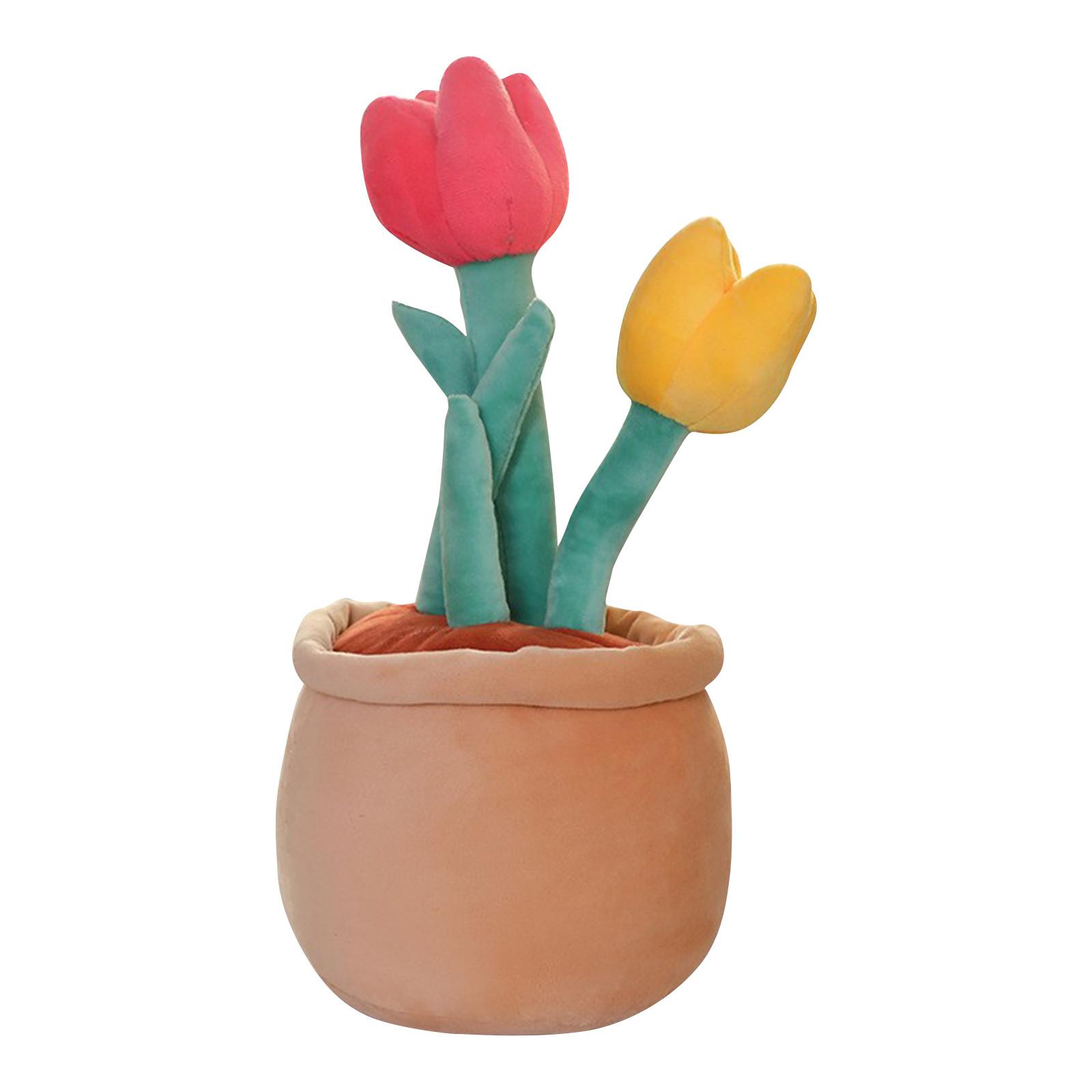 

Симуляция мультяшных подсолнухов, тюльпанов, горшечных растений, плюшевых игрушек, орхидеи джентльмена, удача на передовой, куклы пионы 1 шт., One Size