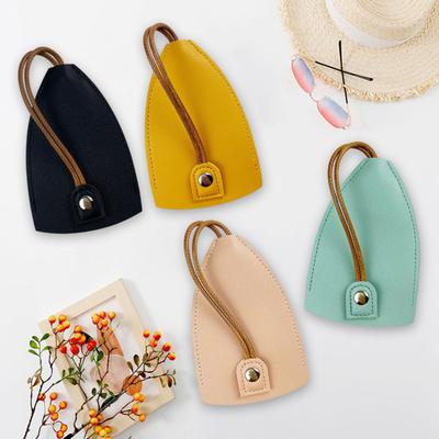 Pull-out Car Key Bag Drawstring Portable Large Capacity Faux Leather Waterproof Handmade Key Storage Case Protector Cover Pouch
