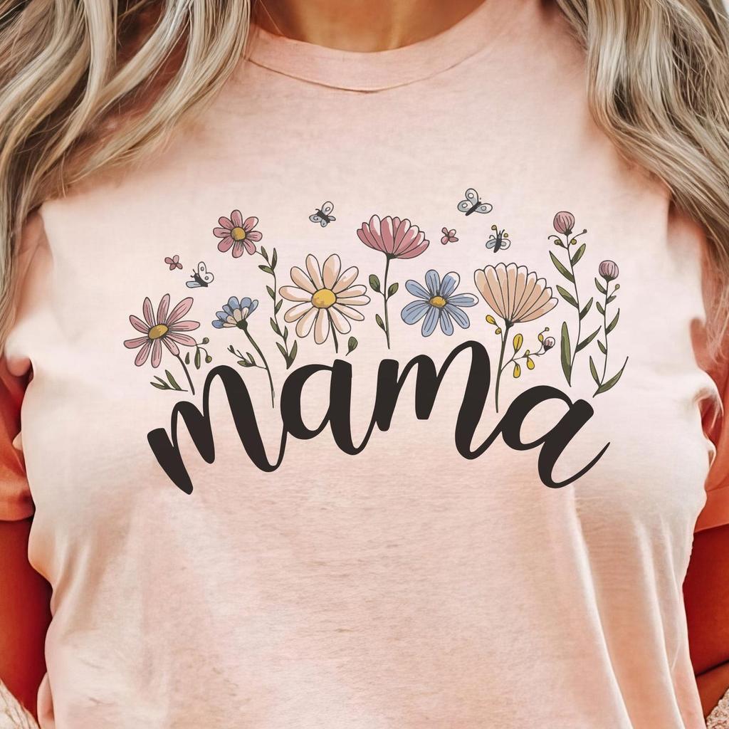 Floral Mama Tshirt, Mothers Day Shirt, Bella+Canvas Tee, New Mom Top, Mom to Be Gift, Mother's Day Gift, Cute Mama Tee, Gift for Mom