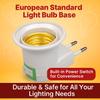2 Pcs. Light Bulb Base with European Standard Adapter/power Switch