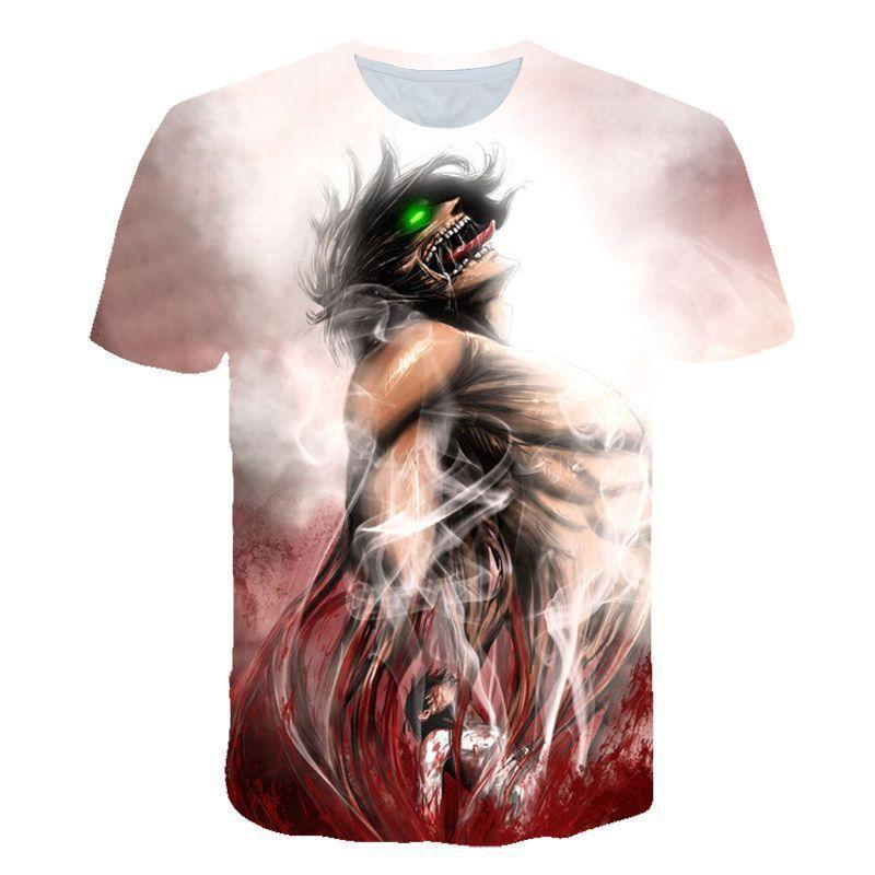 Anime Attack on Titan 3D Printed T-Shirt, Eren Levi Design, Soft Polyester Fabric, Comfortable Casual Short Sleeve Tee