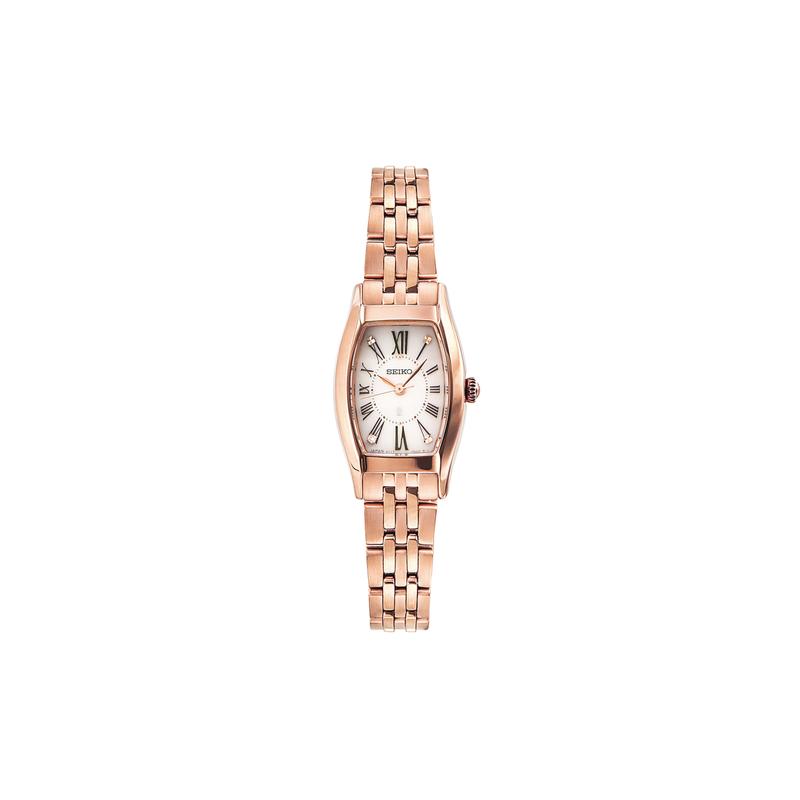 

SEIKO Lukia Series Fashionable Curved Sapphire Mirror 100 Meters Waterproof Solar Quartz Steel Strap Women s Watch White Dial SUP440J1