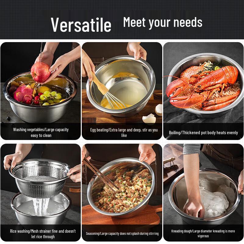 MAXCOOK Stainless Steel Mixing Bowl Set