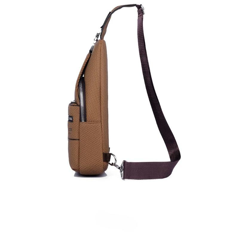 New Men's Anti-Theft Chest Bag PU Leather Crossbody Sling Pouch,Luxury Design shoulder bag,for Travel & City Commute