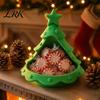 Seasonal Desk Organizer 3D Printed Christmas Tree Ornament, Desktop Storage for Candies Nuts Keys, Party Serving Platter Decorative Candle Holder