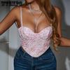 Spring and Summer Lace Floral Fragments Texture Fabric Small Sling Sexy Hottie Small Vest