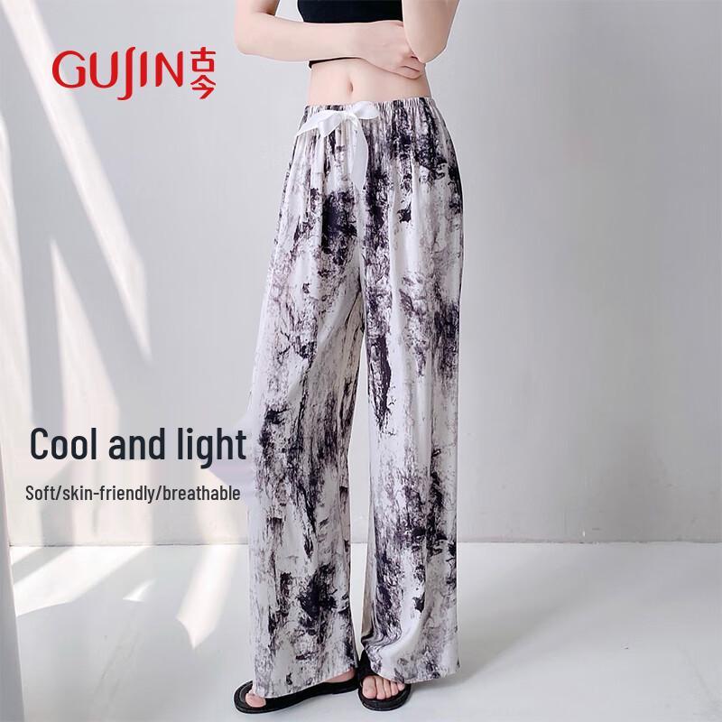 GUJIN Women s Summer Cool Rayon Wide-Leg Lounge Pants One Size (45-65kg)