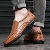 Fashion Business Genuine Leather Men Shoes Summer Slip on Loafers Breathable Men Casual Leather Shoes Black Flats Driving Shoe Moccasins