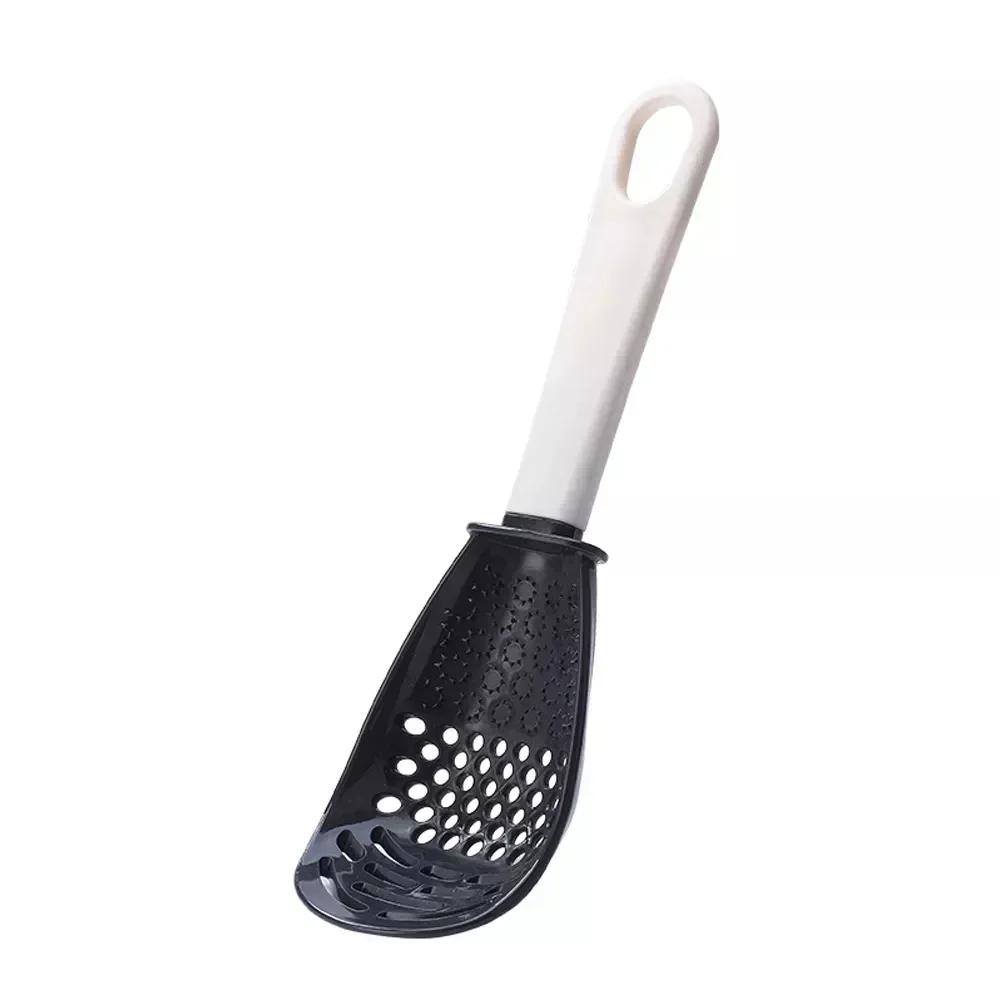 

Kitchen Multifunctional Cooking Spoon Making Tool Porous Heat-resistant Accessories Potato And Garlic Spoon Pressing Supplies чорний