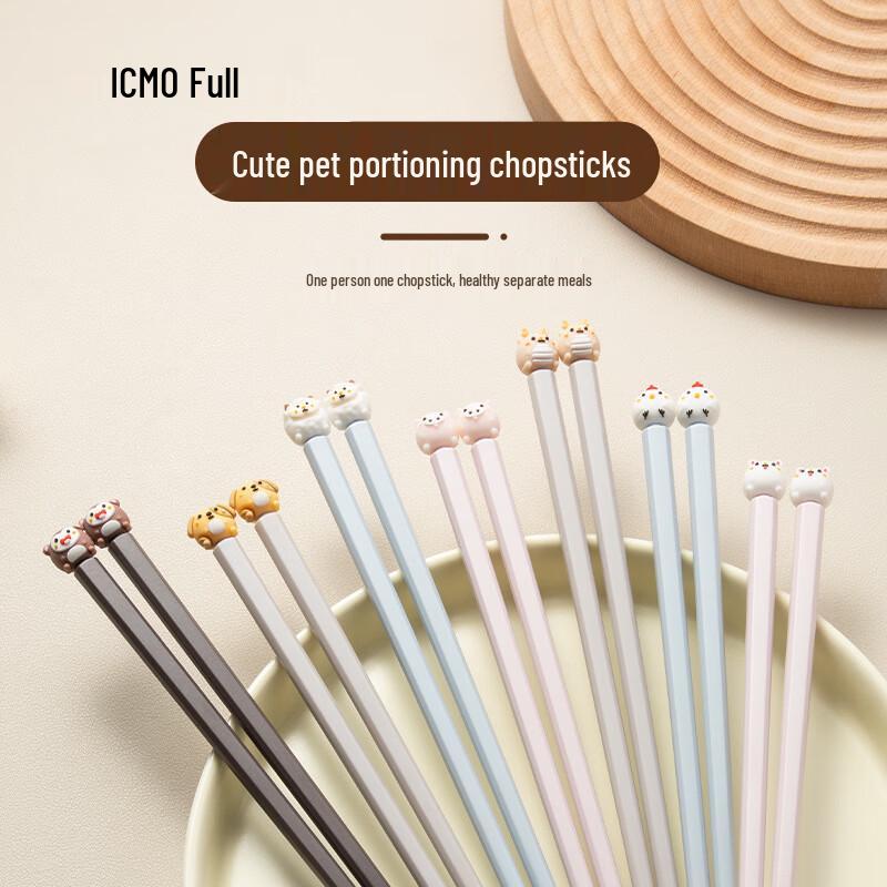 Kemandu Cartoon Alloy Chopsticks Set (5 Pairs)