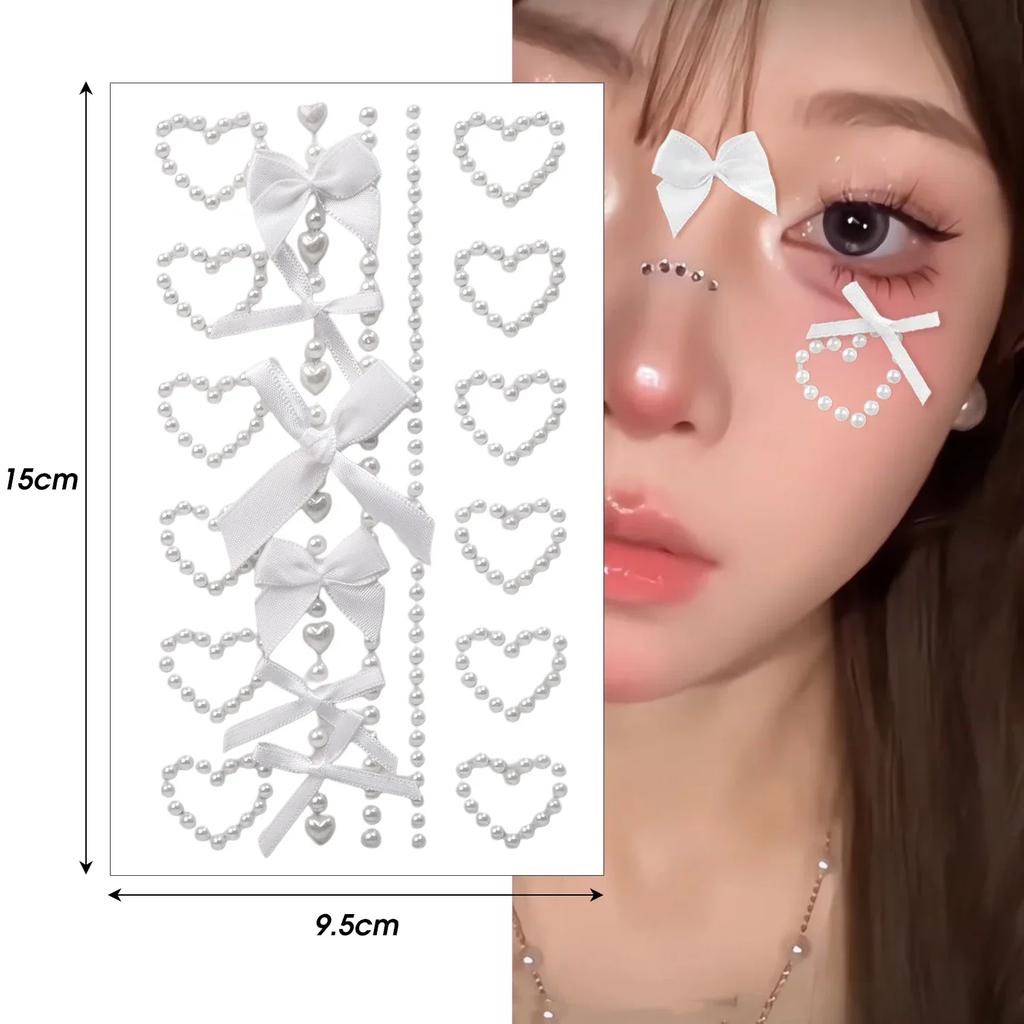 Gesichtsaufkleber Strassband Schleife DIY Augen Gesicht Make-up Aufkleber Einfach zu tragen Schleifen Temporäre Tattoo-Aufkleber Make-up-Werkzeug