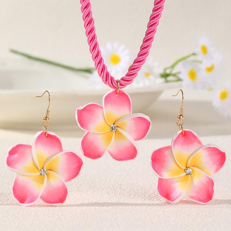 Geometric Resin Pendant Necklace Set For Women With Punk Style And Circle Elements