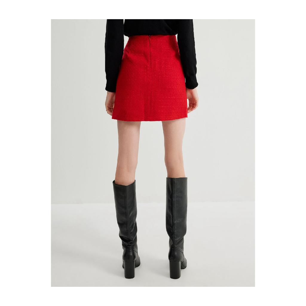 Mini Tweed A-line Skirt Slim Fit