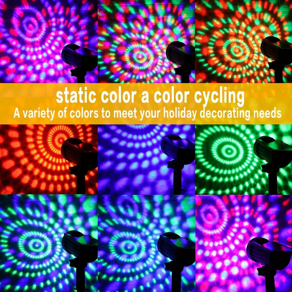 RGB-Solar-Gartenleuchten, LED-Außenbeleuchtung mit 7 Farbmodi, wasserdichte LED-Projektionslampe für die Dekoration von Hof und Garten