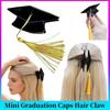 Chapeau de diplôme à pampilles jaunes Pince à cheveux Accessoire de coiffure créatif pour la remise des diplômes Filles