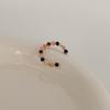 Color Crystal Beaded Ring Ins Niche Design Sense Advanced Finger Ring Light Luxury Temperament All Match Ring Accessories