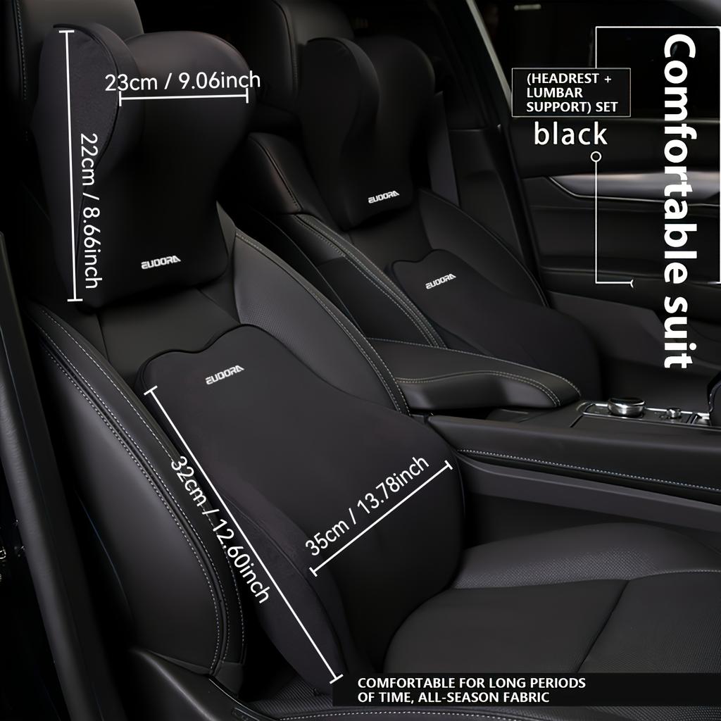 Driver's Car Set,Neck Pillow and Lumbar Support,Breathable Memory Foam Cooling Cushion,Ergonomic Comfort for Sedan/SUV Chair