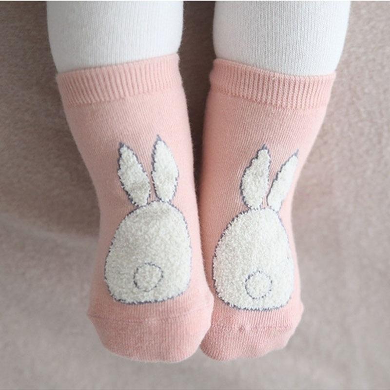1 Pair Girl Boy Animal Cotton Anti-slip Kids Baby Socks Cartoon Animal Rabbit Socks for Newborns Inf