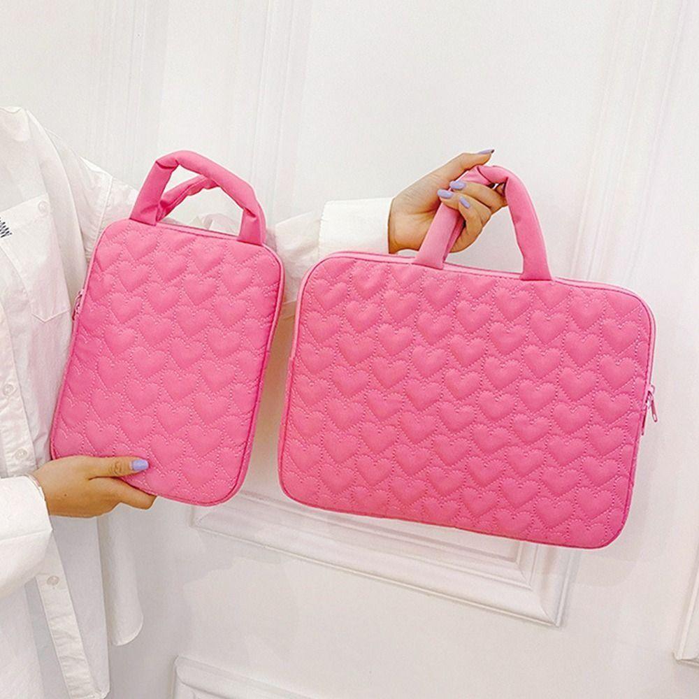 Loving Tablet Bag Anti-fall Large Capacity Notebook Computer Case Plush Lining Shockproof Laptop Sleeve for 11/13inch Office