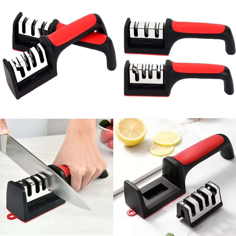 Ergonomic and Easy To Use Knife and Scissors Sharpening Kit with 3/4 Stage Sharpening for Slicing Meats & Vegetables Kitchen