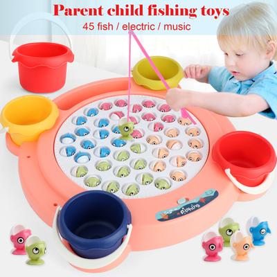 Electric Cute Fishing Toys Musical Rotating Funny Fishing Game Magnetic Toys