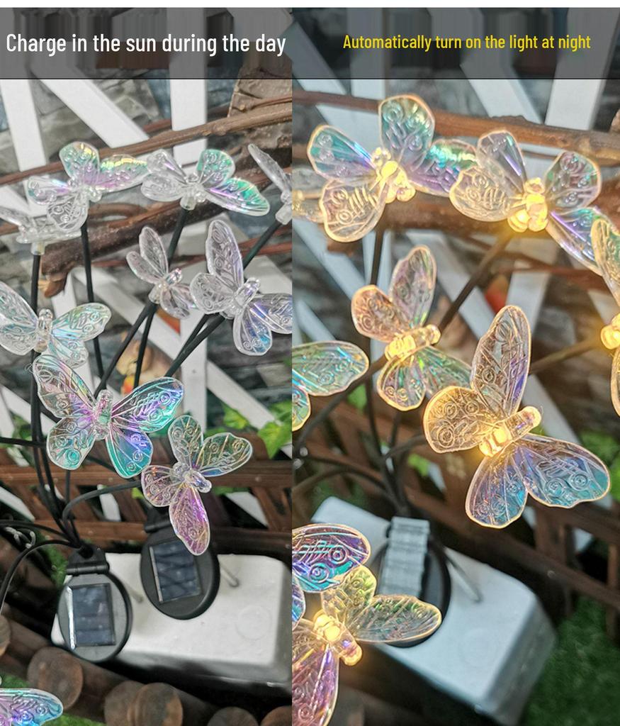 Solar Butterfly Outdoor Garden Lights - Colorful Decorative Landscape Lighting for Villa, Courtyard, and Homestay Festivals