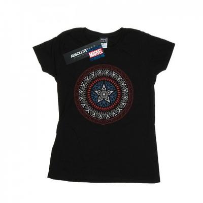 Womens/Ladies Captain America Ornamental Shield Cotton T-Shirt