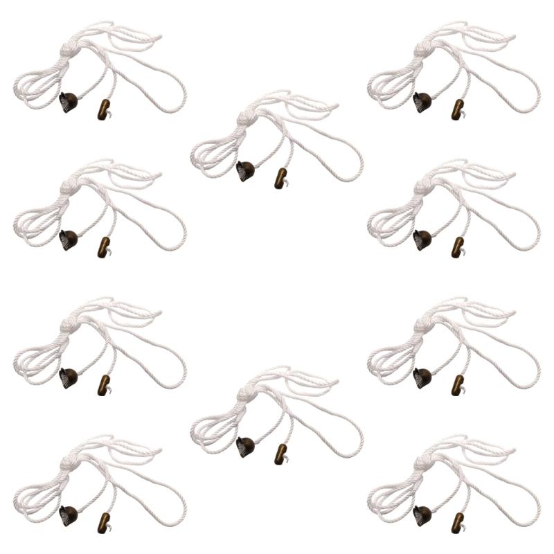 Comfortable Cotton Pull Rope 10Pcs Room Fan Light Change Cord With Metal Link Set