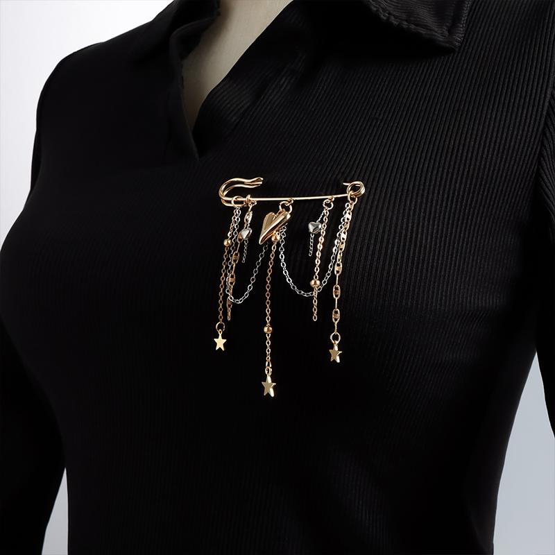 Elegant Pearl Chain Tassel Brooch Fashion Women Clothing Decor Accessories Jewelry Pin Pants Waist Adjust Pins Bag Pendant Gifts