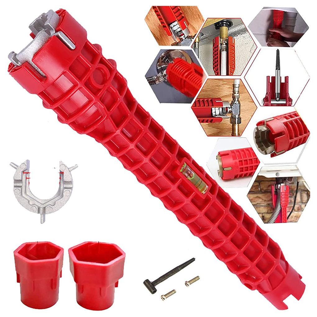 Flume Wrenches Kitchen Faucet Sink Plumbing Spanner Installer Toilet Bowl Basin Installation Metal Sleeve Key with Level