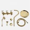 Tuqiu Gold Bathroom Shower Faucet Wall Mounted Bathroom Shower Mixer Tap Brass Brass Bath Shower Faucet Hand shower Head