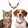 Stainless Steel Pet Necklace Adjustable Dog Collar Luxury Diamond Collar  For Cats
