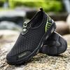 Summer Men's Shoes Slippers One Foot Stirrup Mesh Trail Shoes Wadeable&Casual Sneakers Footwear Walking Shoes Sandals Black39 45