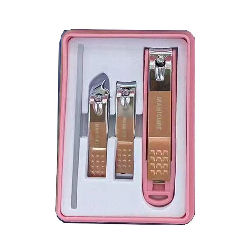 In-Stock Anti-Splash Green 4-Piece Carbon Steel Manicure & Pedicure Nail Clipper Set