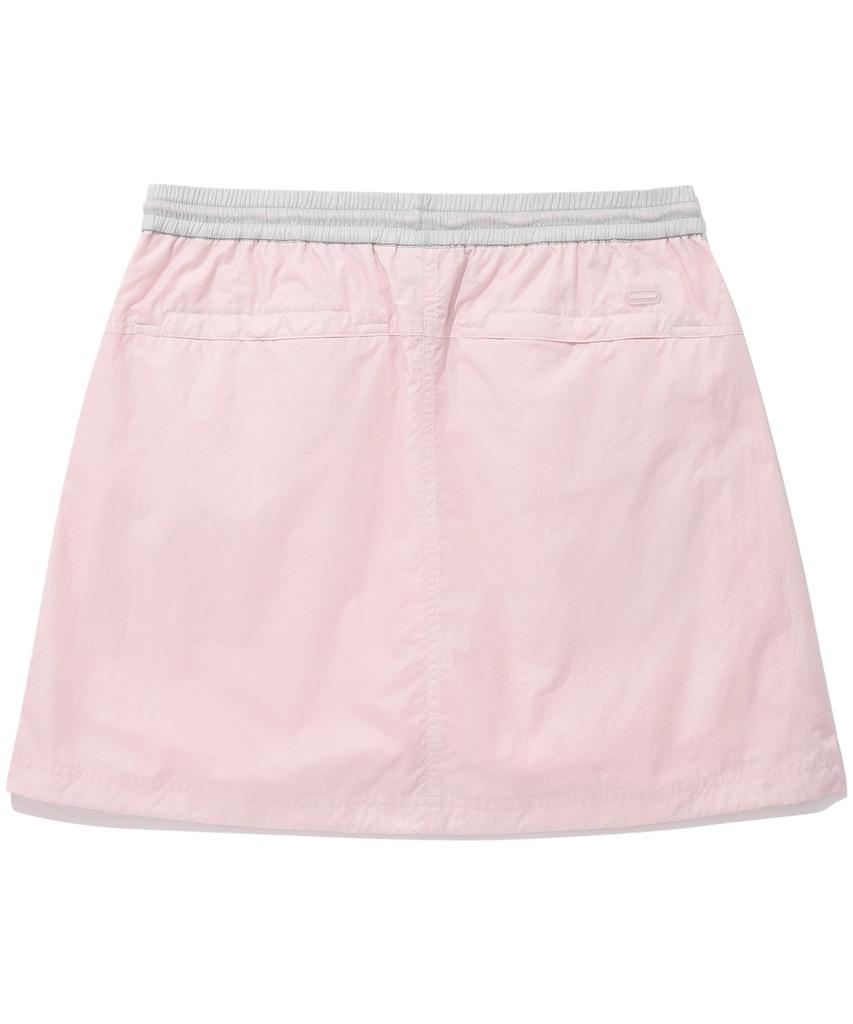 Covernat Woman Silky Nylon Balloon Mini Skirt Light Pink
