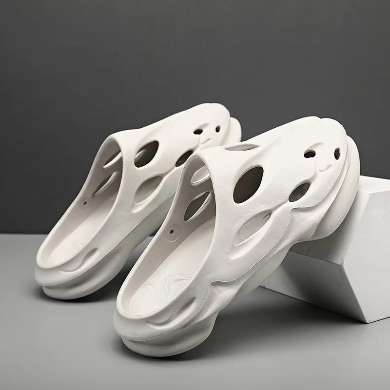 

Нове літо 2024 року, чоловіче повсякденне взуття, модні домашні сандалі, відкриті тапочки з м’якою нижньою частиною, легке пляжне взуття без сліпів 36-37 сірий колір