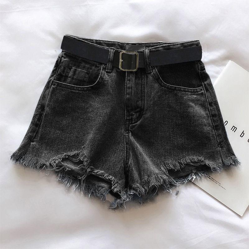 Women s High-Waisted Ripped Denim Shorts - Summer Casual A-Line, Frayed Hem, Tummy-Concealing, Slimming Wide-Leg Style S