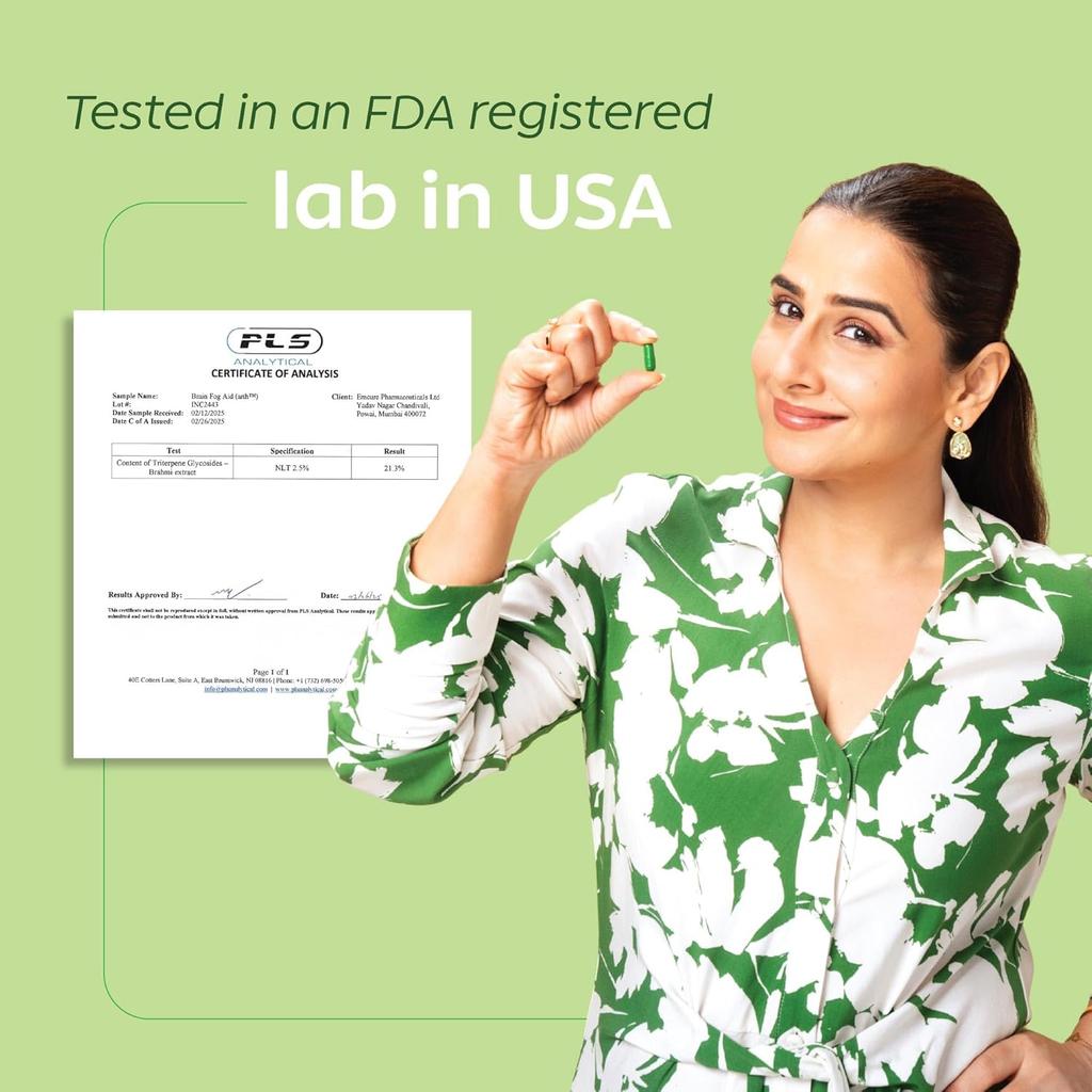 Arth Brahmi Capsules by Emcure | 30 Veg Capsules for Memory, Focus & Mental Clarity Support