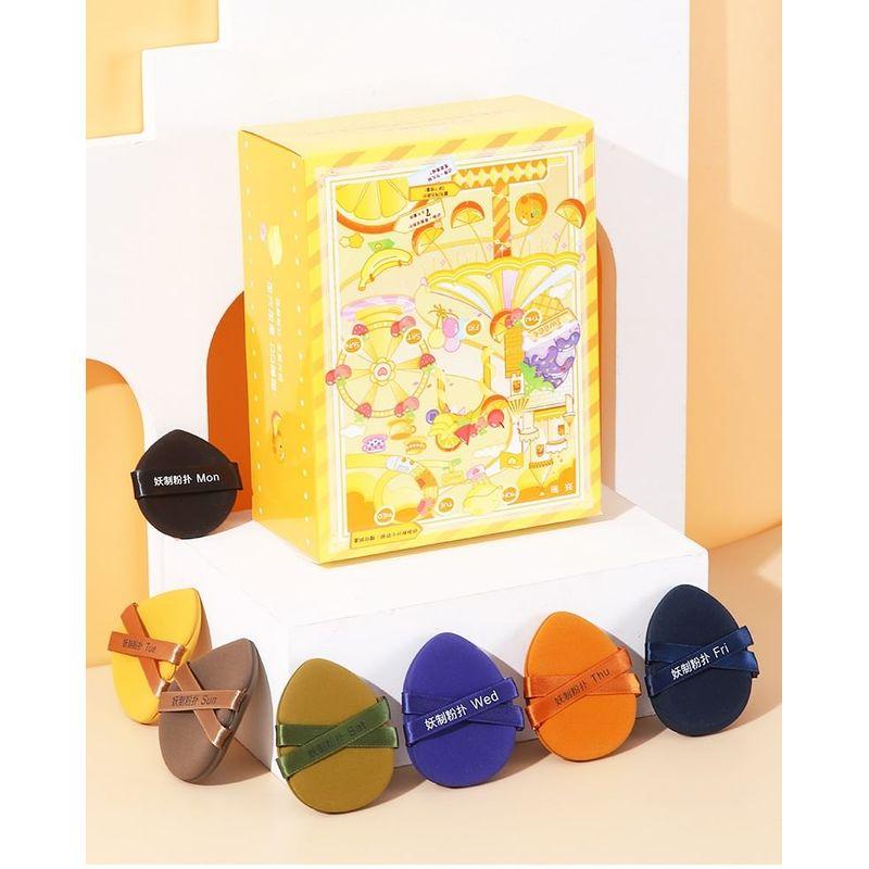 YAOZHI - Wöchentliches Puderquasten-Set mit Etui